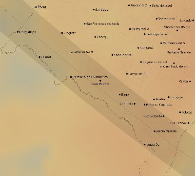 Map of the average cloud coverage across Brazil for the solar eclipse of 09/15/2118