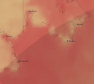 Map of the average cloud coverage across Russia for the solar eclipse of 12/28/2122