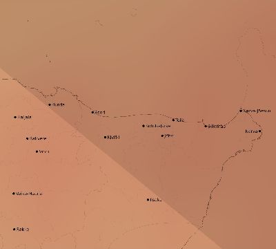 Map of the average cloud coverage across Estonia for the solar eclipse of 10/16/2126