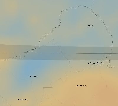 Map of the average cloud coverage across Central African Republic for the solar eclipse of 03/01/2128