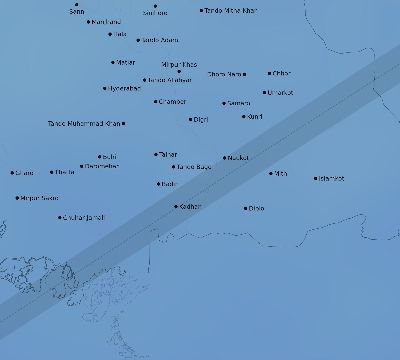 Map of the average cloud coverage across Pakistan for the solar eclipse of 03/01/2128