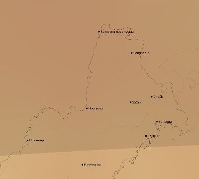Map of the average cloud coverage across North Korea for the solar eclipse of 08/15/2129