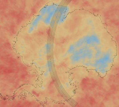 Map of the average cloud coverage across Antarctica for the solar eclipse of 02/08/2130