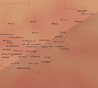 Map of the average cloud coverage across Guatemala for the solar eclipse of 06/13/2132