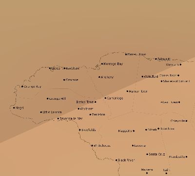 Map of the average cloud coverage across Jamaica for the solar eclipse of 06/13/2132