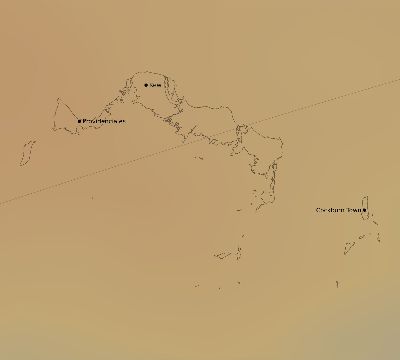 Map of the average cloud coverage across Turks and Caicos Islands for the solar eclipse of 06/13/2132
