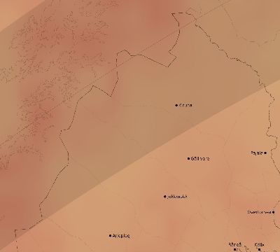 Map of the average cloud coverage across Sweden for the solar eclipse of 06/03/2133