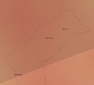 Map of the average cloud coverage across Angola for the solar eclipse of 04/13/2135