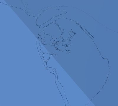 Map of the average cloud coverage across Kuwait for the solar eclipse of 10/07/2135