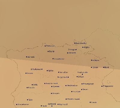 Map of the average cloud coverage across Armenia for the solar eclipse of 04/01/2136