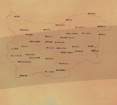 Map of the average cloud coverage across Bulgaria for the solar eclipse of 04/01/2136