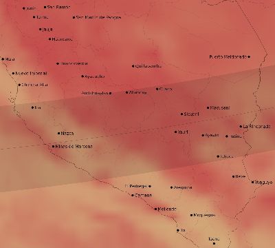 Map of the average cloud coverage across Peru for the solar eclipse of 04/01/2136