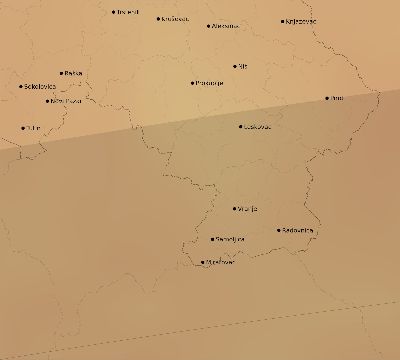 Map of the average cloud coverage across Serbia for the solar eclipse of 04/01/2136