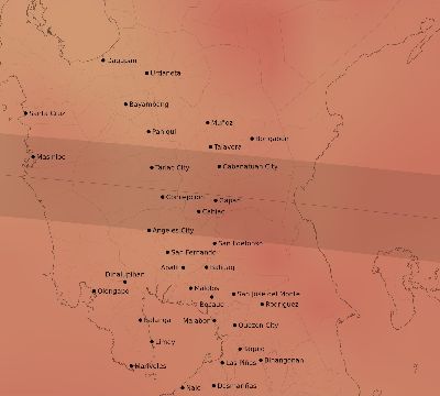 Map of the average cloud coverage across Philippines for the solar eclipse of 09/26/2136