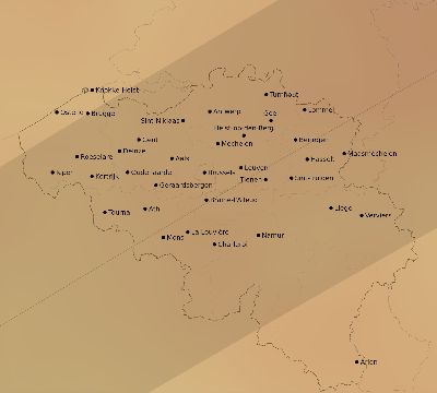 Map of the average cloud coverage across Belgium for the solar eclipse of 05/25/2142