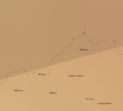 Map of the average cloud coverage across Belarus for the solar eclipse of 05/25/2142