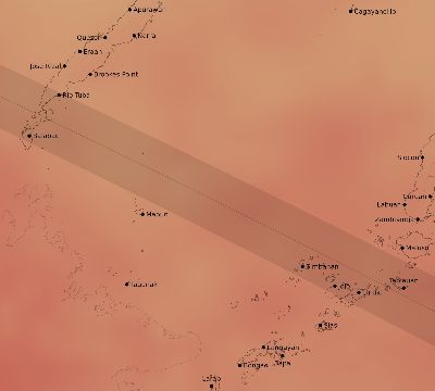 Map of the average cloud coverage across Philippines for the solar eclipse of 11/07/2143