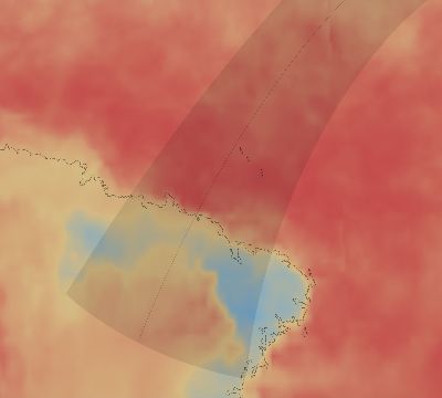 Map of the average cloud coverage across Antarctica for the solar eclipse of 05/03/2144
