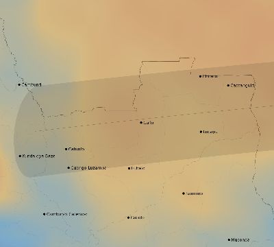 Map of the average cloud coverage across Angola for the solar eclipse of 09/06/2146