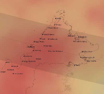 Map of the average cloud coverage across Malaysia for the solar eclipse of 08/26/2147