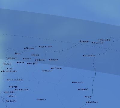 Map of the average cloud coverage across Syria for the solar eclipse of 08/26/2147