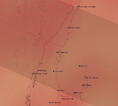Map of the average cloud coverage across Thailand for the solar eclipse of 08/26/2147