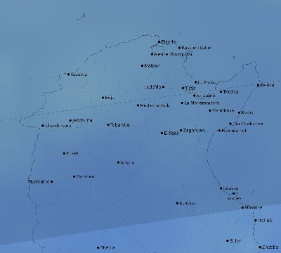 Map of the average cloud coverage across Tunisia for the solar eclipse of 08/26/2147