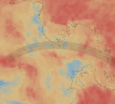 Map of the average cloud coverage across Antarctica for the solar eclipse of 02/19/2148