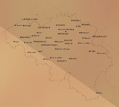 Map of the average cloud coverage across Belgium for the solar eclipse of 06/14/2151