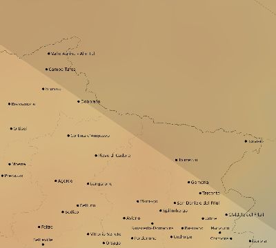 Map of the average cloud coverage across Italy for the solar eclipse of 06/14/2151
