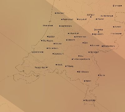 Map of the average cloud coverage across Netherlands for the solar eclipse of 06/14/2151