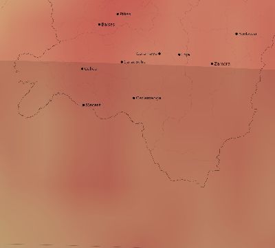 Map of the average cloud coverage across Ecuador for the solar eclipse of 04/23/2153