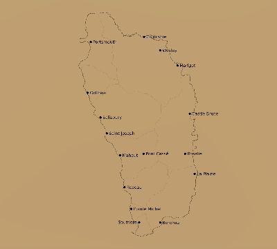 Map of the average cloud coverage across Dominica for the solar eclipse of 10/17/2153