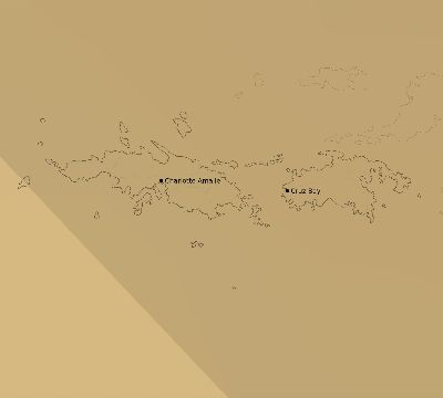 Map of the average cloud coverage across United States Virgin Islands for the solar eclipse of 10/17/2153