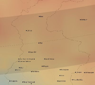 Map of the average cloud coverage across Pakistan for the solar eclipse of 04/02/2155