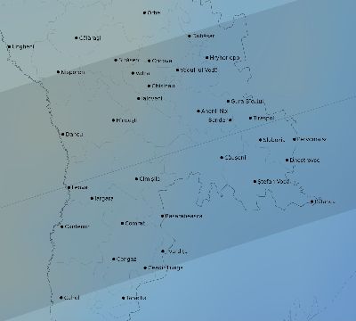 Map of the average cloud coverage across Moldova for the solar eclipse of 08/05/2157