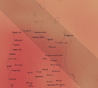 Map of the average cloud coverage across Philippines for the solar eclipse of 08/05/2157