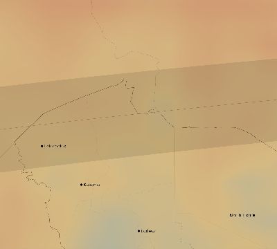 Map of the average cloud coverage across Kenya for the solar eclipse of 03/12/2165