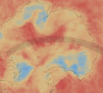 Map of the average cloud coverage across Antarctica for the solar eclipse of 03/02/2166
