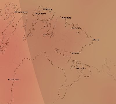 Map of the average cloud coverage across Norway for the solar eclipse of 08/25/2166