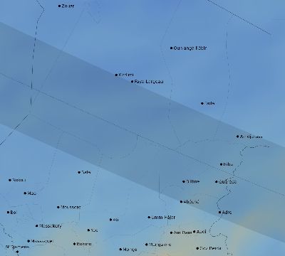Map of the average cloud coverage across Chad for the solar eclipse of 01/10/2168
