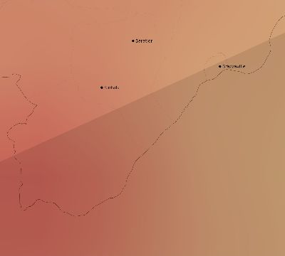 Map of the average cloud coverage across Republic of the Congo for the solar eclipse of 07/05/2168