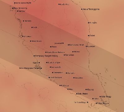 Map of the average cloud coverage across Malaysia for the solar eclipse of 07/05/2168