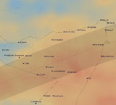 Map of the average cloud coverage across Somalia for the solar eclipse of 07/05/2168