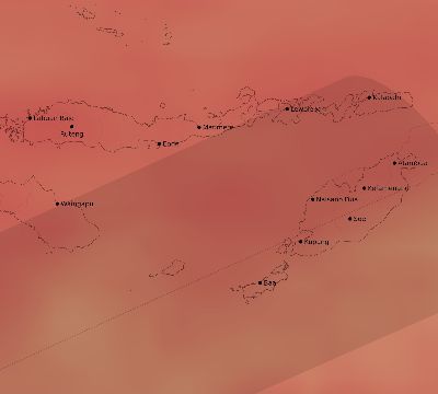 Map of the average cloud coverage across Indonesia for the solar eclipse of 12/29/2168