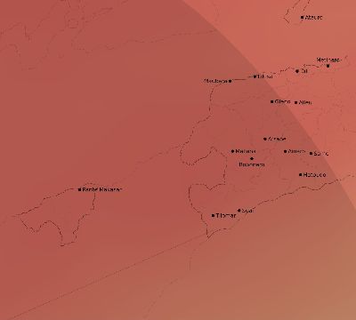 Map of the average cloud coverage across Timor-Leste for the solar eclipse of 12/29/2168
