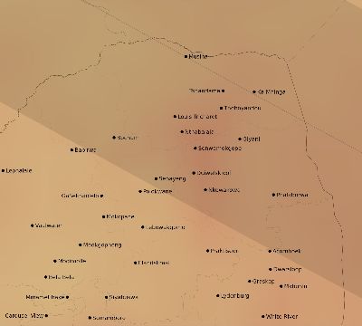 Map of the average cloud coverage across South Africa for the solar eclipse of 12/29/2168