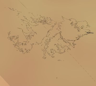 Map of the average cloud coverage across Falkland Islands for the solar eclipse of 12/18/2169