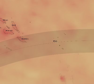 Map of the average cloud coverage across Solomon Islands for the solar eclipse of 05/05/2171