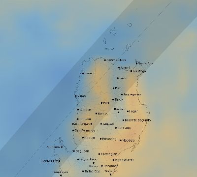 Map of the average cloud coverage across Philippines for the solar eclipse of 04/23/2172